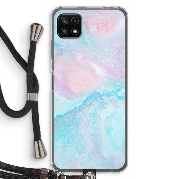 Fantasie pastel: Samsung Galaxy A22 5G Transparant Hoesje met koord