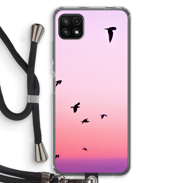 Fly away: Samsung Galaxy A22 5G Transparant Hoesje met koord