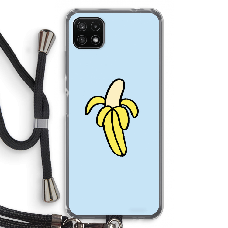 Banana: Samsung Galaxy A22 5G Transparant Hoesje met koord