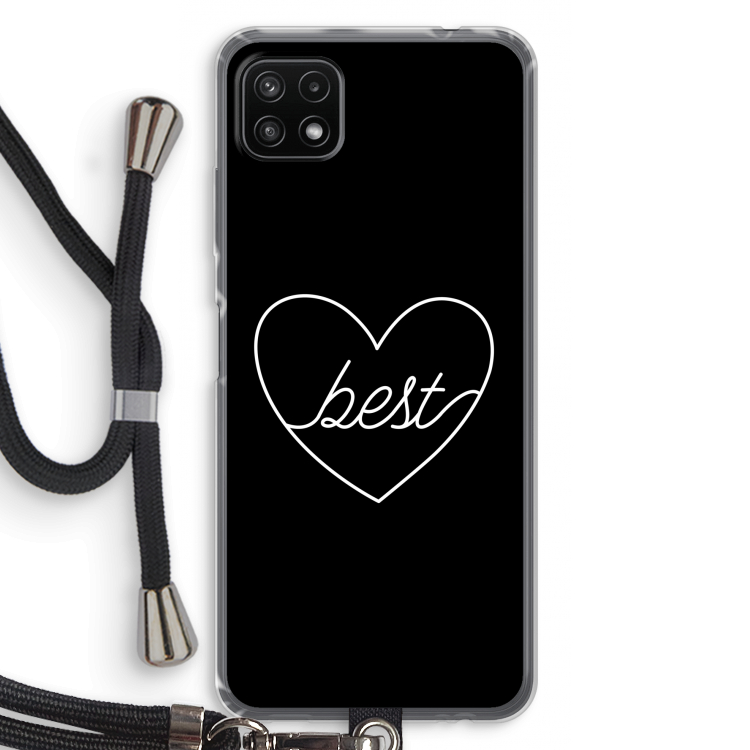Best heart black: Samsung Galaxy A22 5G Transparant Hoesje met koord