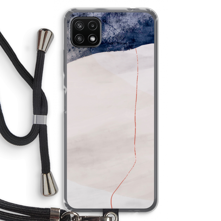 Stone White: Samsung Galaxy A22 5G Transparant Hoesje met koord