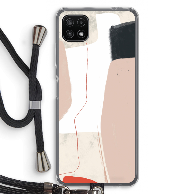 Lava: Samsung Galaxy A22 5G Transparant Hoesje met koord