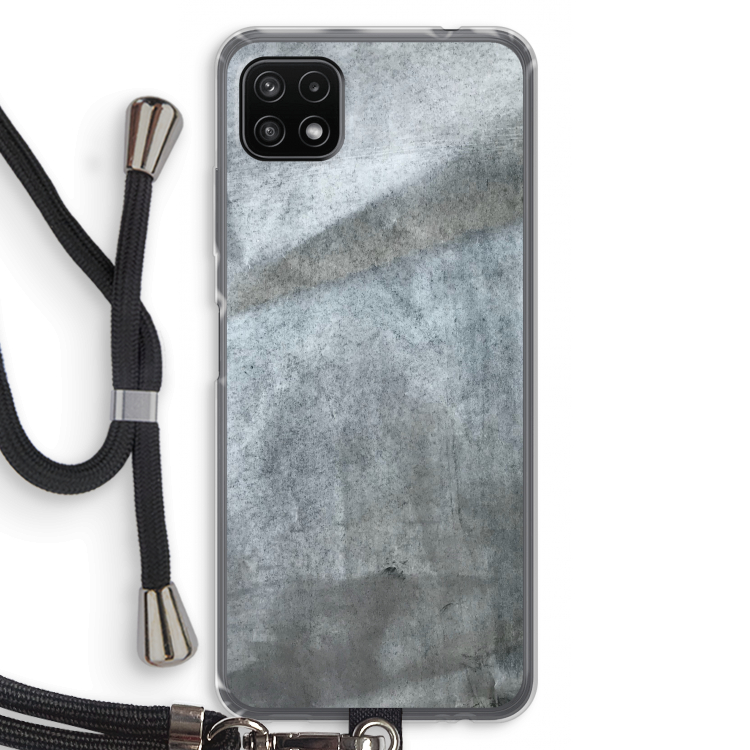 Grey Stone: Samsung Galaxy A22 5G Transparant Hoesje met koord