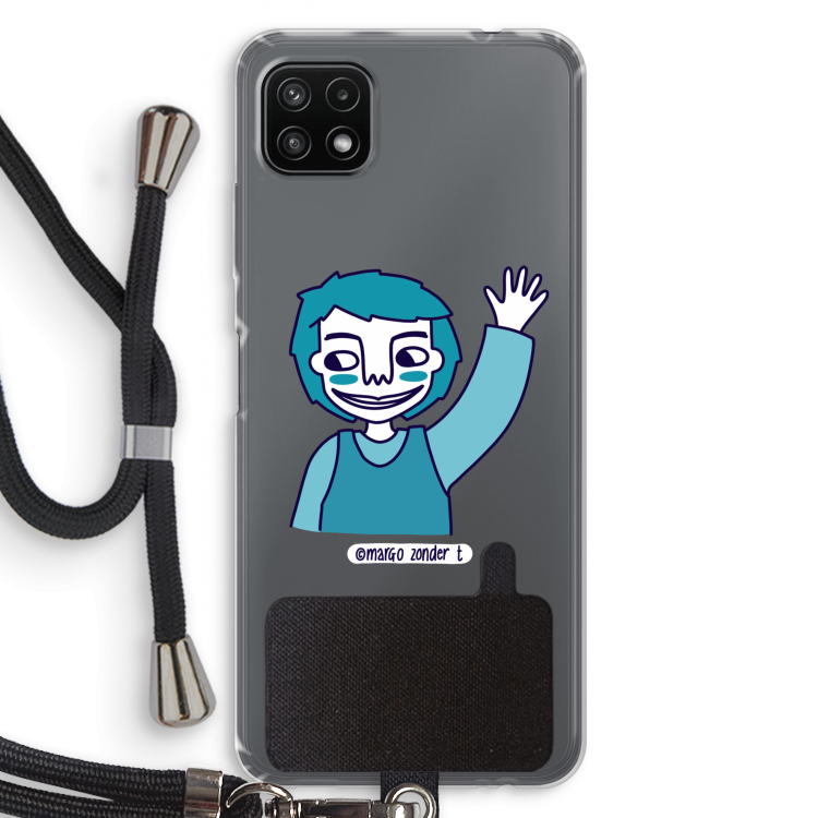 Zwaai: Samsung Galaxy A22 5G Transparant Hoesje met koord