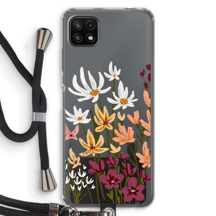 Painted wildflowers: Samsung Galaxy A22 5G Transparant Hoesje met koord