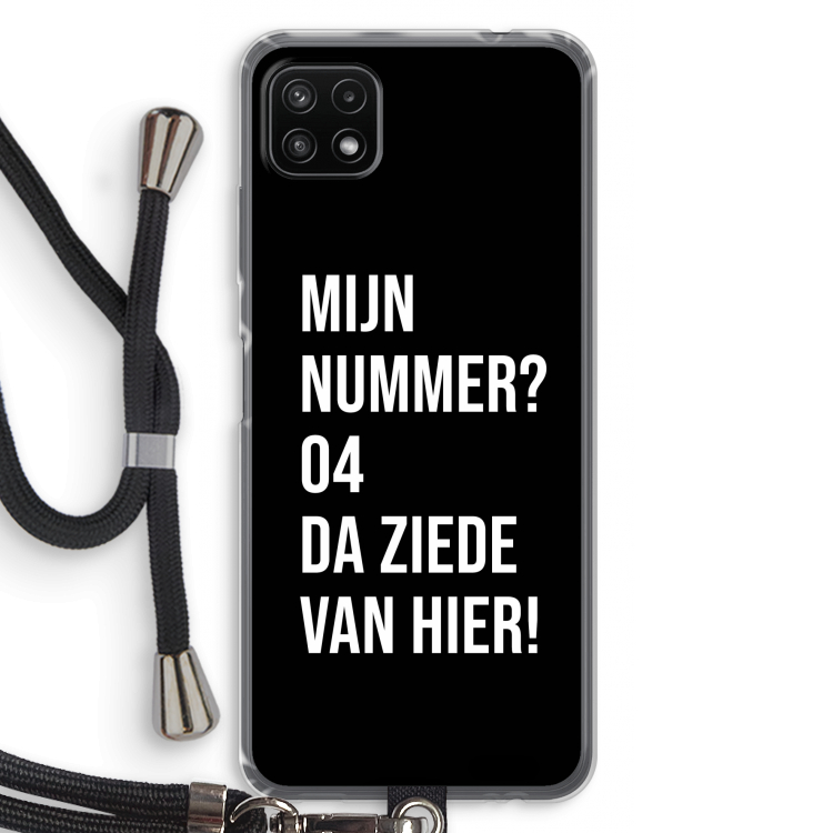 Da ziede van hier - Zwart: Samsung Galaxy A22 5G Transparant Hoesje met koord
