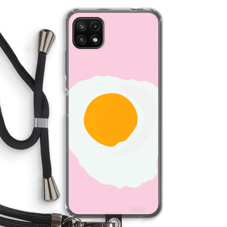 Sunny side up: Samsung Galaxy A22 5G Transparant Hoesje met koord