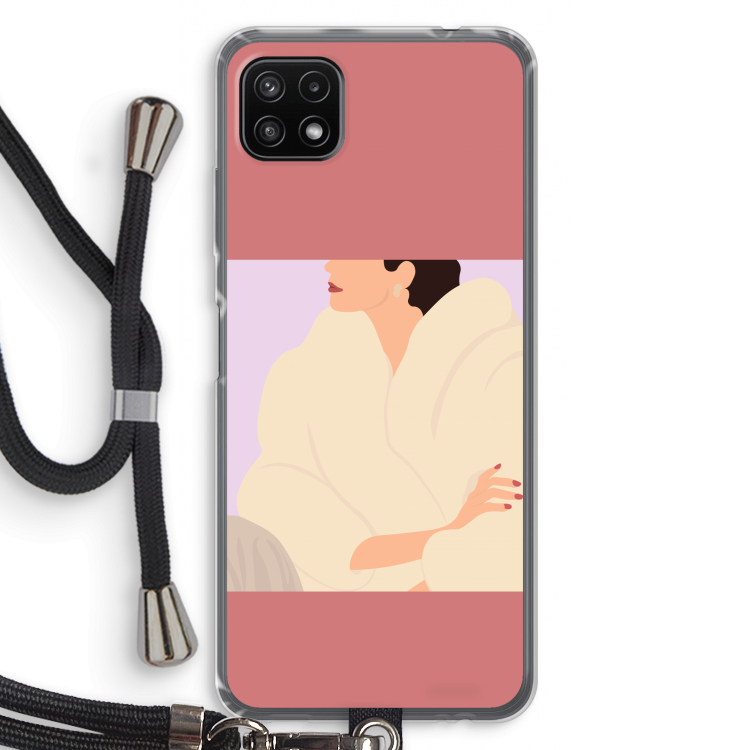 Cosy: Samsung Galaxy A22 5G Transparant Hoesje met koord
