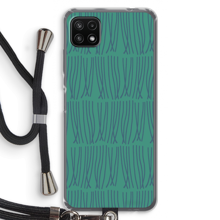 Swirls: Samsung Galaxy A22 5G Transparant Hoesje met koord