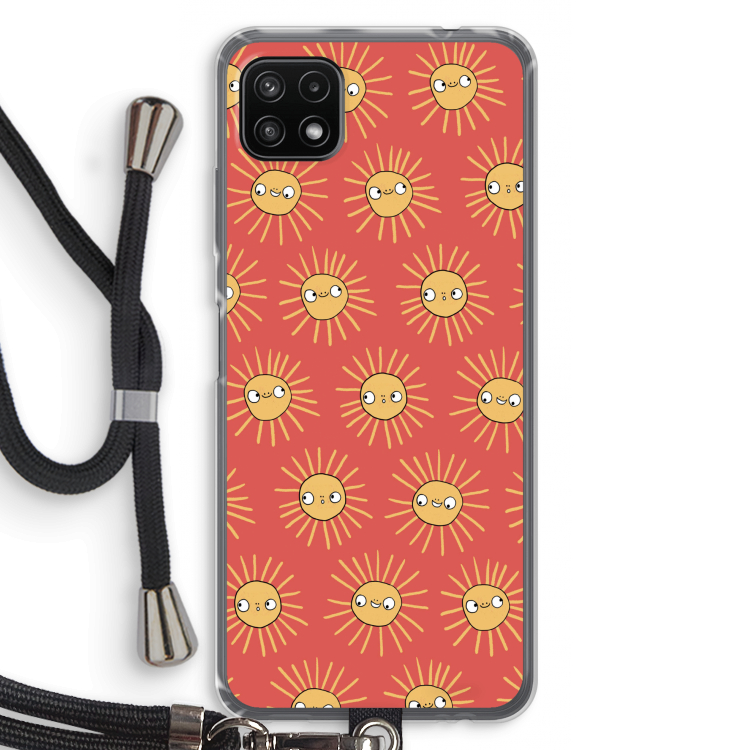 Zon: Samsung Galaxy A22 5G Transparant Hoesje met koord