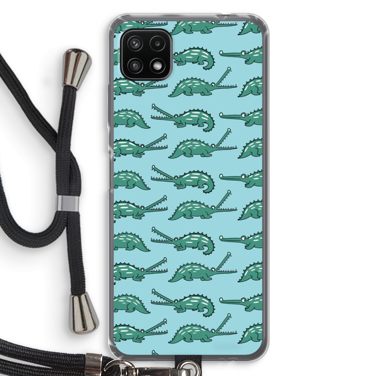 Kroko: Samsung Galaxy A22 5G Transparant Hoesje met koord