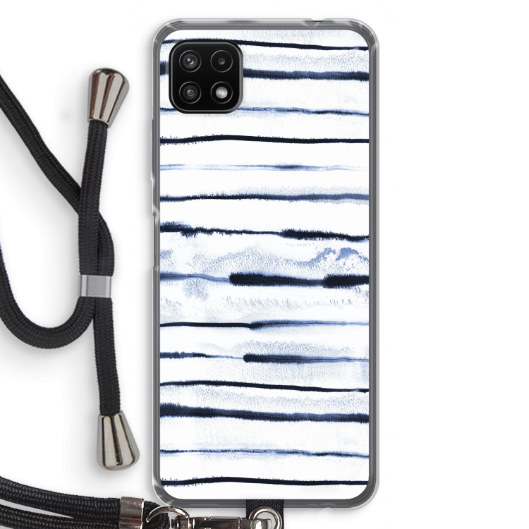 Ink Stripes: Samsung Galaxy A22 5G Transparant Hoesje met koord