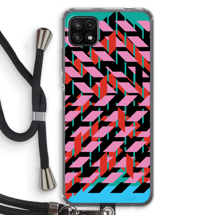 Skew Blush 2: Samsung Galaxy A22 5G Transparant Hoesje met koord