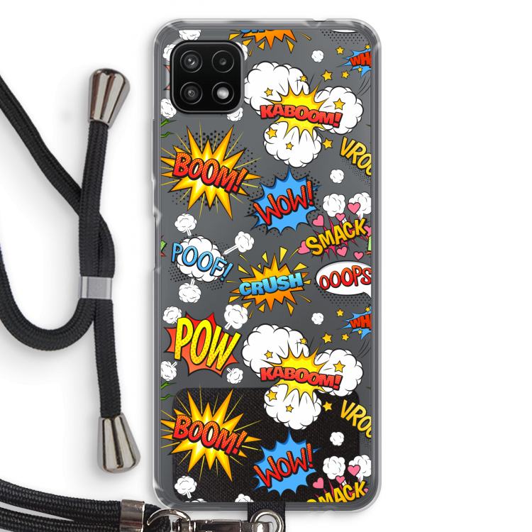 Pow Smack: Samsung Galaxy A22 5G Transparant Hoesje met koord