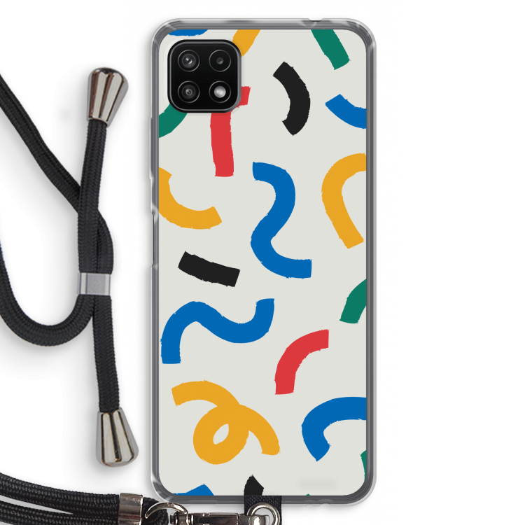 Illustratieve pop 2: Samsung Galaxy A22 5G Transparant Hoesje met koord