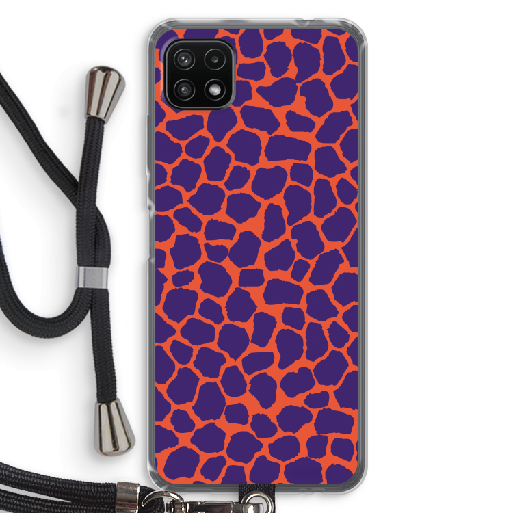 Purple Giraffe: Samsung Galaxy A22 5G Transparant Hoesje met koord