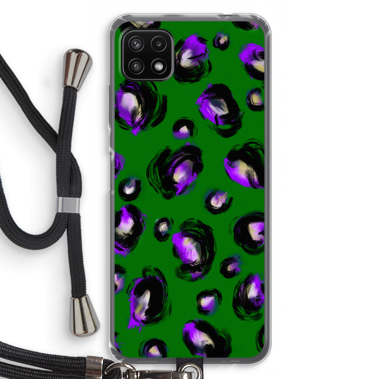 Green Cheetah: Samsung Galaxy A22 5G Transparant Hoesje met koord