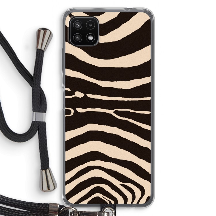 Arizona Zebra: Samsung Galaxy A22 5G Transparant Hoesje met koord