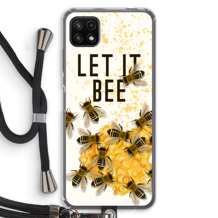 Let it bee: Samsung Galaxy A22 5G Transparant Hoesje met koord