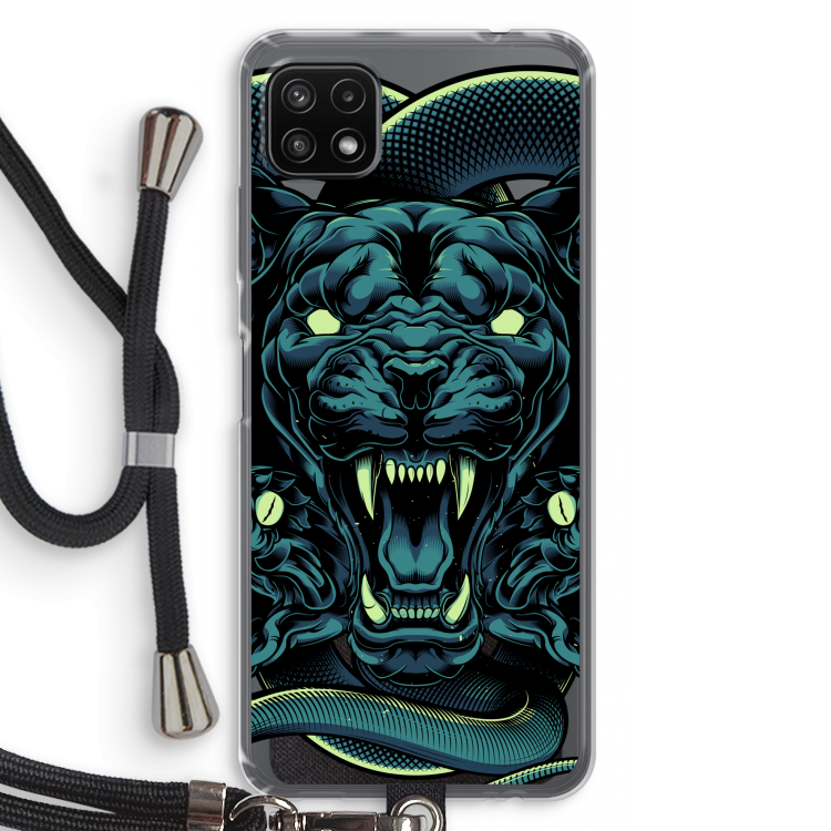 Cougar and Vipers: Samsung Galaxy A22 5G Transparant Hoesje met koord