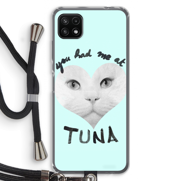 You had me at tuna: Samsung Galaxy A22 5G Transparant Hoesje met koord
