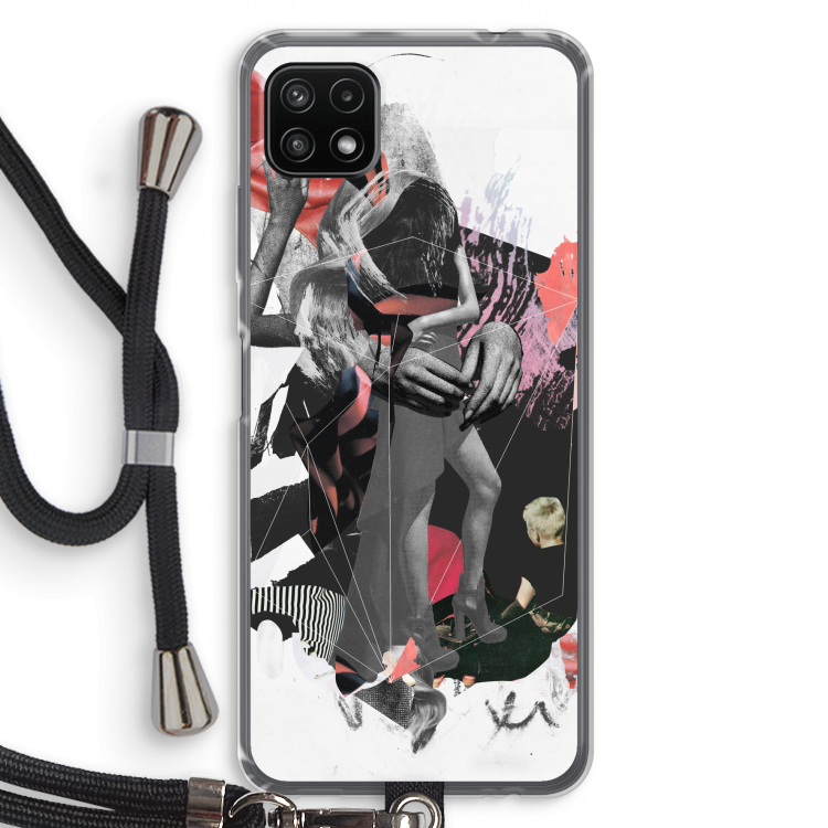 Dissimulation du réel: Samsung Galaxy A22 5G Transparant Hoesje met koord