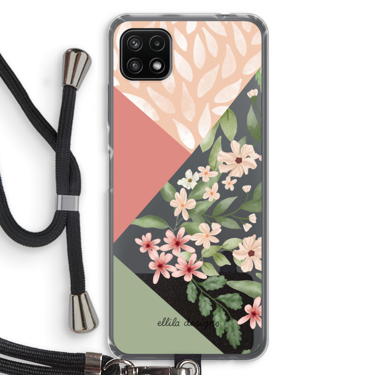 Sweet heaven geometrics: Samsung Galaxy A22 5G Transparant Hoesje met koord
