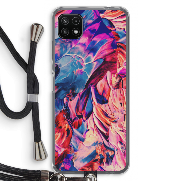 Pink Orchard: Samsung Galaxy A22 5G Transparant Hoesje met koord