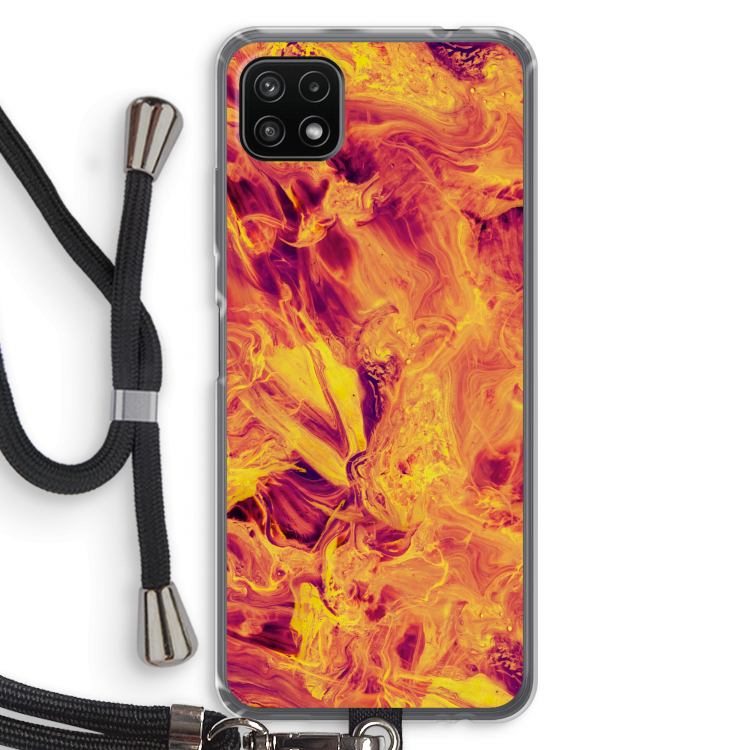 Eternal Fire: Samsung Galaxy A22 5G Transparant Hoesje met koord