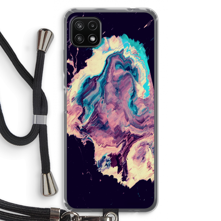 Cosmic Silence: Samsung Galaxy A22 5G Transparant Hoesje met koord