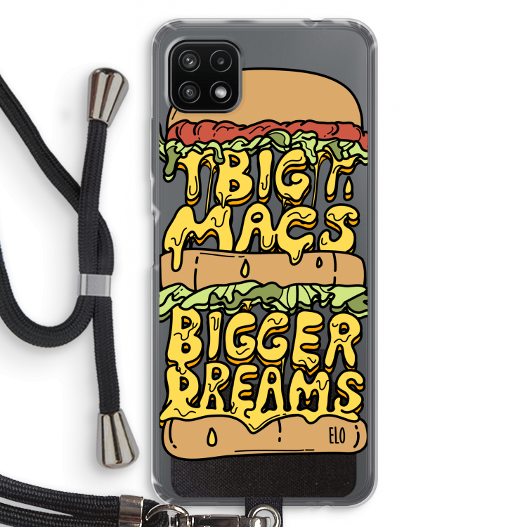 Big Macs Bigger Dreams: Samsung Galaxy A22 5G Transparant Hoesje met koord