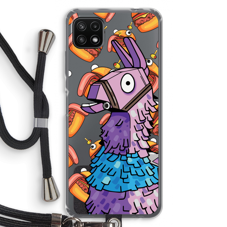 Loot Burger: Samsung Galaxy A22 5G Transparant Hoesje met koord