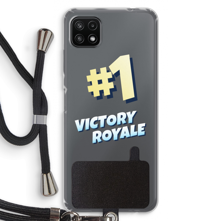 Victory Royale: Samsung Galaxy A22 5G Transparant Hoesje met koord