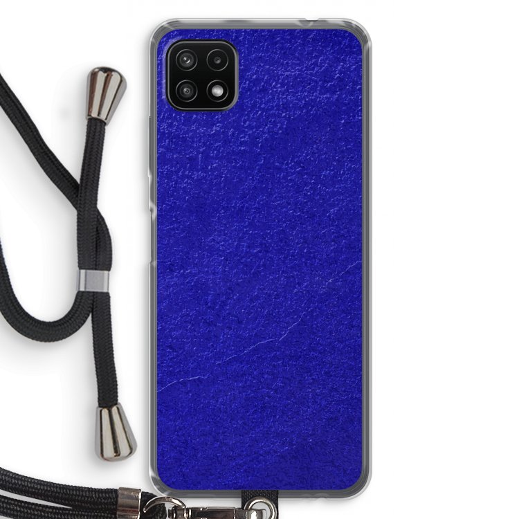 Majorelle Blue: Samsung Galaxy A22 5G Transparant Hoesje met koord
