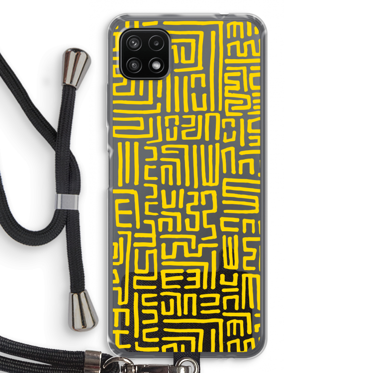 Majorelle Blue Print: Samsung Galaxy A22 5G Transparant Hoesje met koord