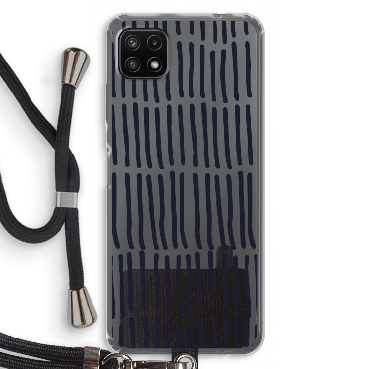Moroccan stripes: Samsung Galaxy A22 5G Transparant Hoesje met koord