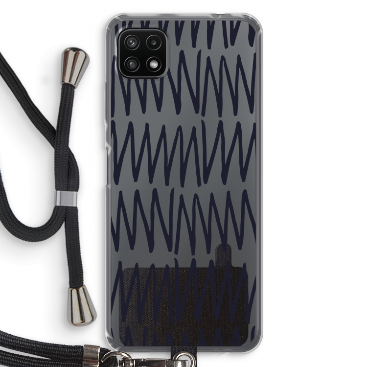 Marrakech Zigzag: Samsung Galaxy A22 5G Transparant Hoesje met koord