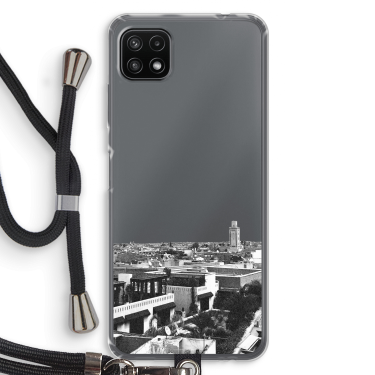 Marrakech Skyline : Samsung Galaxy A22 5G Transparant Hoesje met koord
