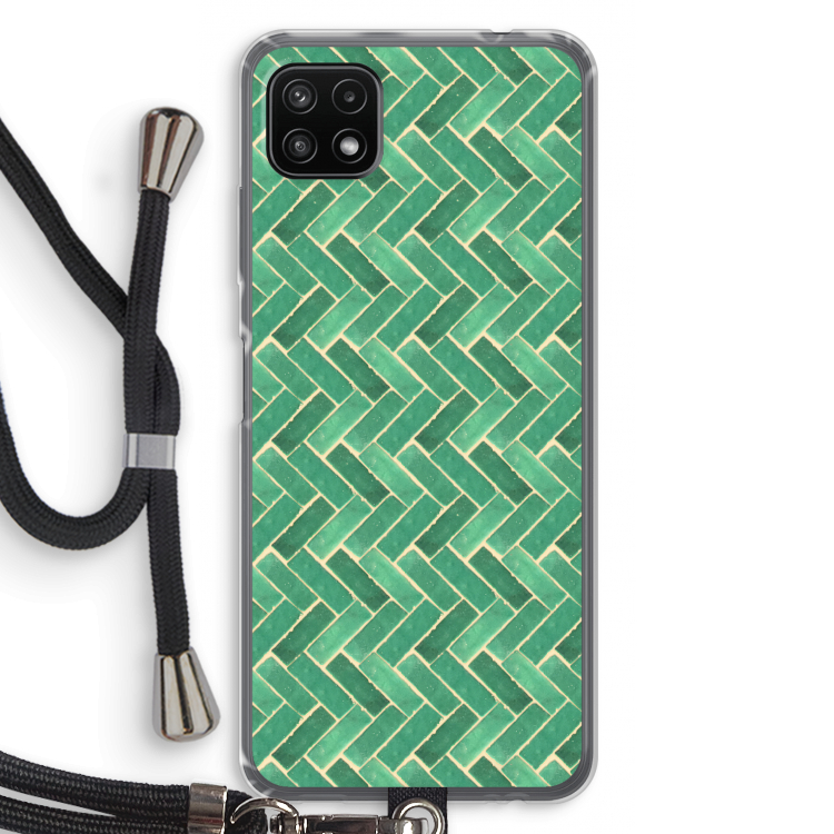 Moroccan tiles 2: Samsung Galaxy A22 5G Transparant Hoesje met koord