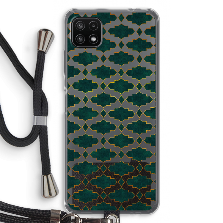 Moroccan tiles: Samsung Galaxy A22 5G Transparant Hoesje met koord