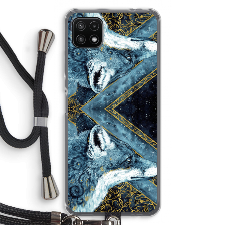 Golden Fox: Samsung Galaxy A22 5G Transparant Hoesje met koord