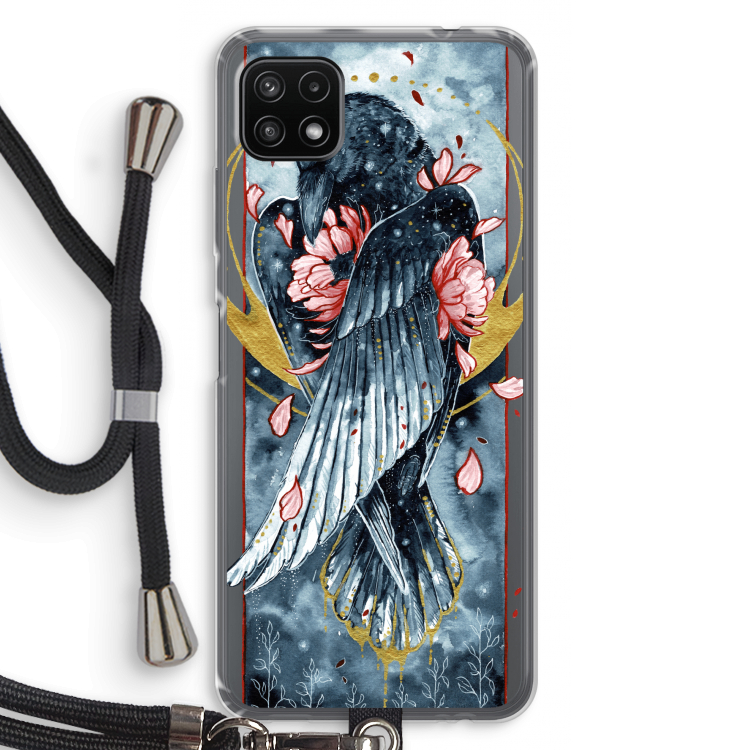 Golden Raven: Samsung Galaxy A22 5G Transparant Hoesje met koord