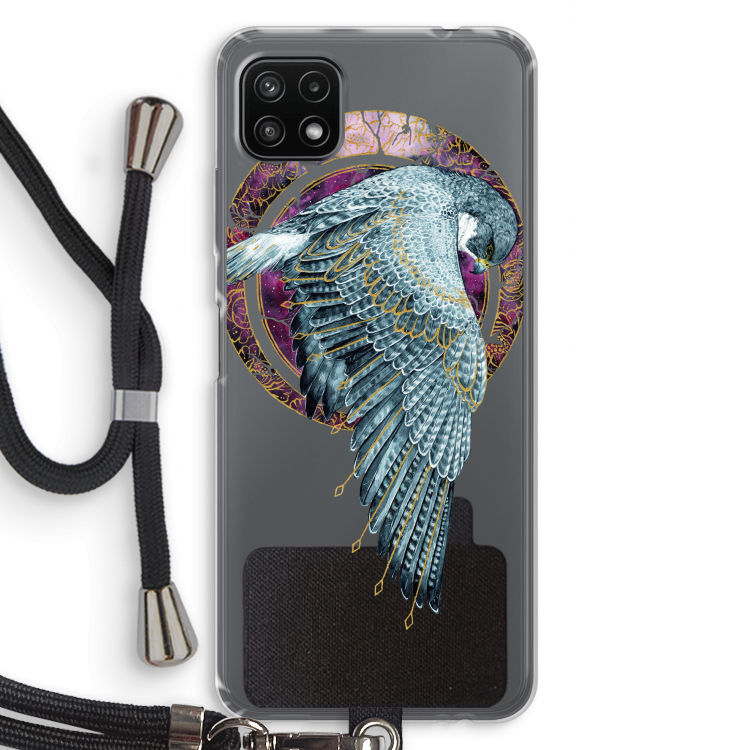 Golden Falcon: Samsung Galaxy A22 5G Transparant Hoesje met koord