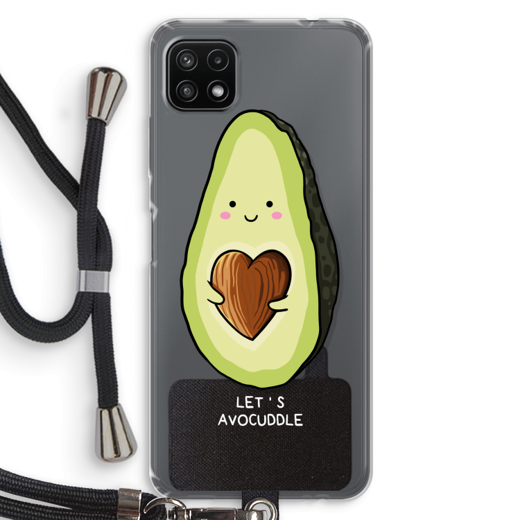 Avocuddle: Samsung Galaxy A22 5G Transparant Hoesje met koord