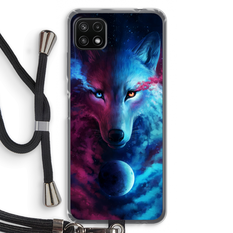 Where Light And Dark Meet: Samsung Galaxy A22 5G Transparant Hoesje met koord