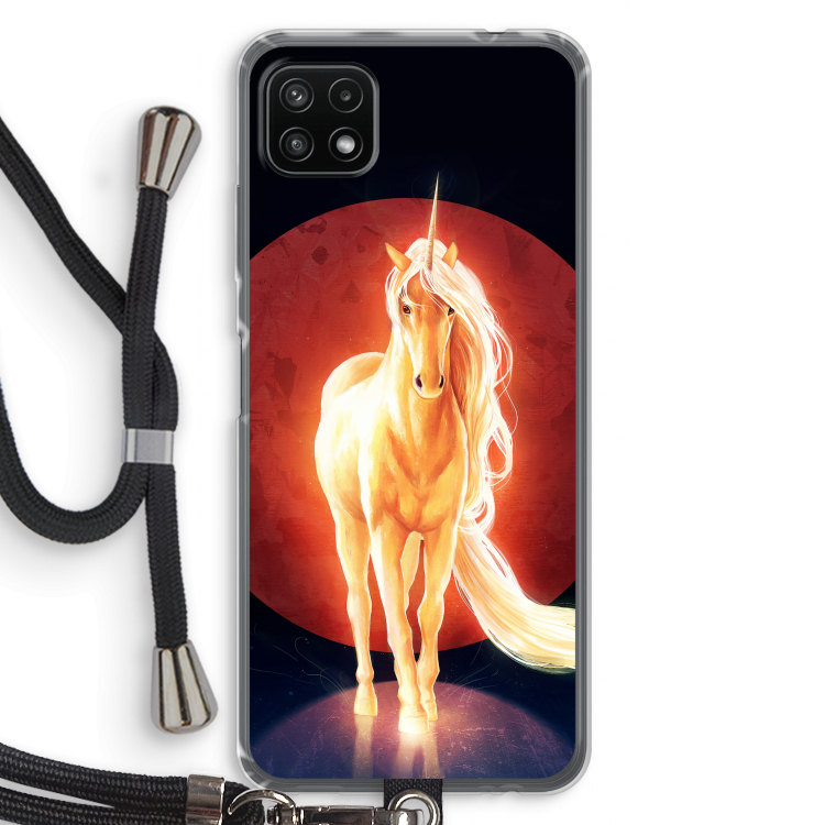 Last Unicorn: Samsung Galaxy A22 5G Transparant Hoesje met koord