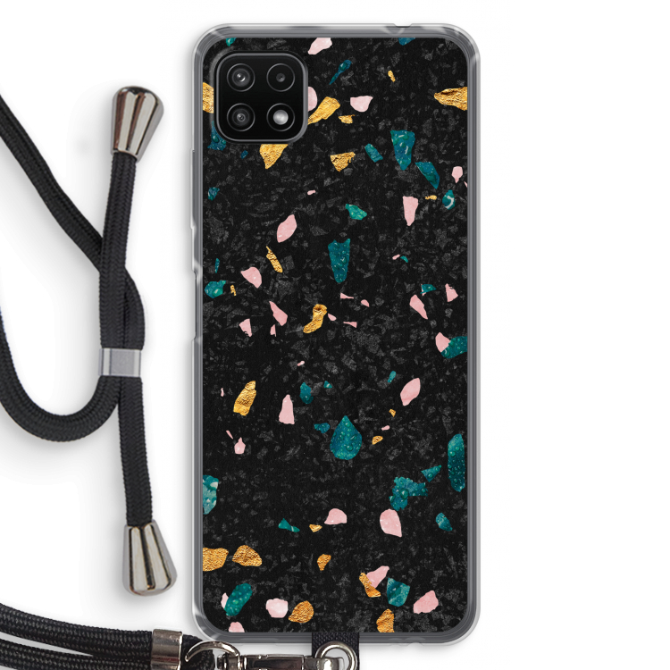 Terrazzo N°10: Samsung Galaxy A22 5G Transparant Hoesje met koord