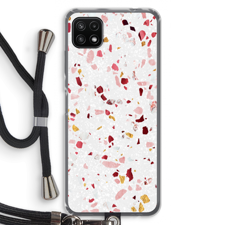 Terrazzo N°9: Samsung Galaxy A22 5G Transparant Hoesje met koord