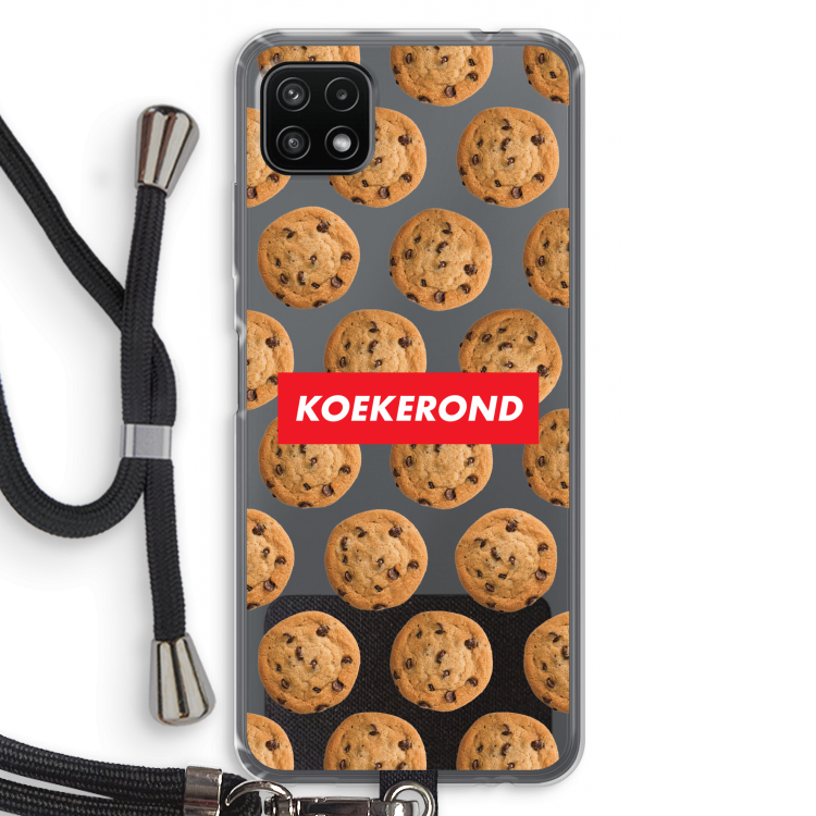Koekerond: Samsung Galaxy A22 5G Transparant Hoesje met koord