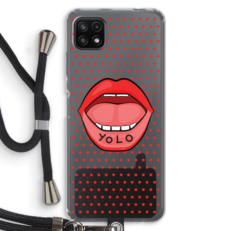 Yolo Denise: Samsung Galaxy A22 5G Transparant Hoesje met koord